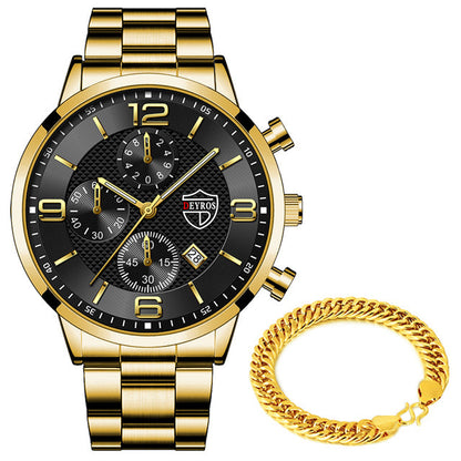 Mens Luxury Business Watches Stainless Steel Quartz Wrist Watch Male Sports Bracelet Calendar Luminous Clock relogio masculino baby magazin 