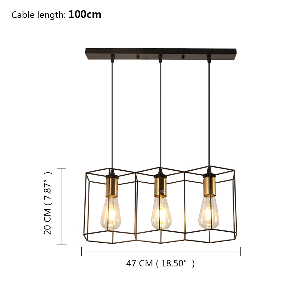 Modern LED Chandelier Hanging E27 Lamp Geometric Metal Frame Lamp Suitable For Creative Light Above the Table Bedroom baby magazin 