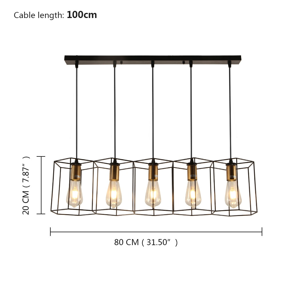 Modern LED Chandelier Hanging E27 Lamp Geometric Metal Frame Lamp Suitable For Creative Light Above the Table Bedroom baby magazin 