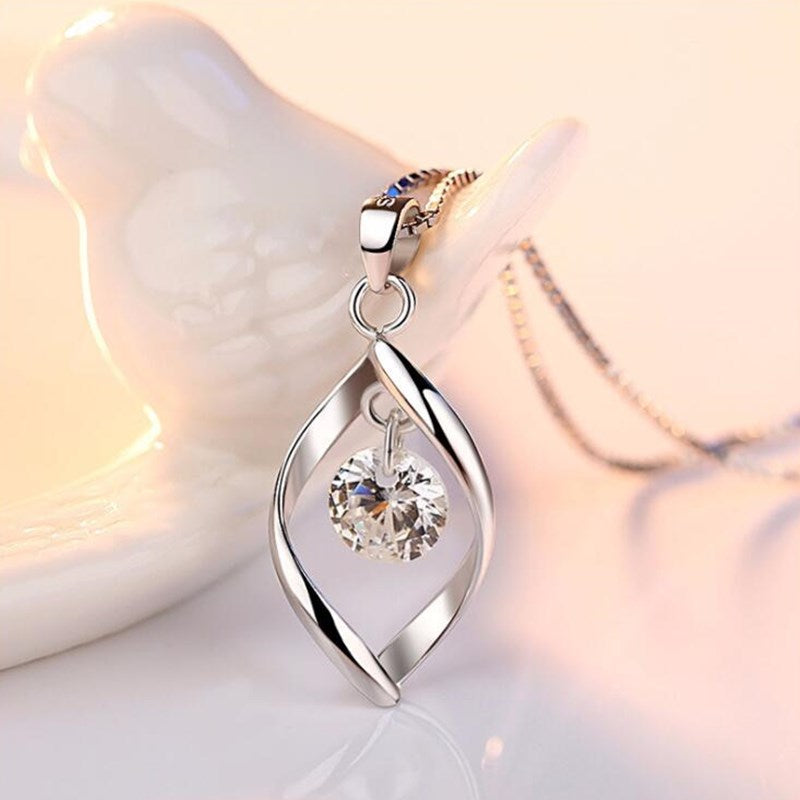 NEHZY 925 sterling silver women's fashion new jewelry high quality crystal zircon retro simple pendant necklace long 45CM baby magazin 