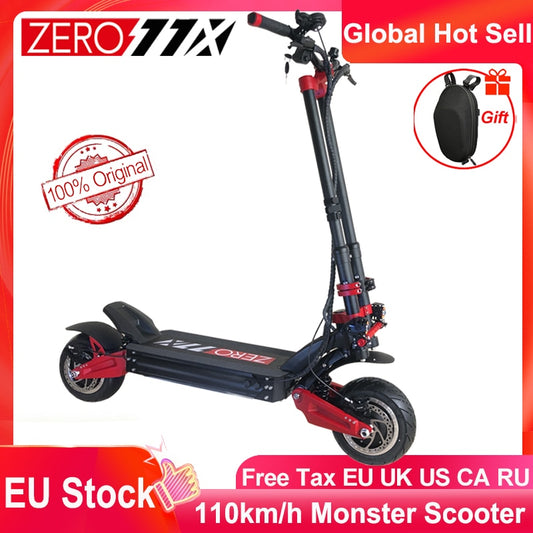 NEW Original ZERO 11X  Electric Scooter X11-DDM 72V Peak 6400W Dual Motor Off Road Monster E-scooter Top 110km/h baby magazin 