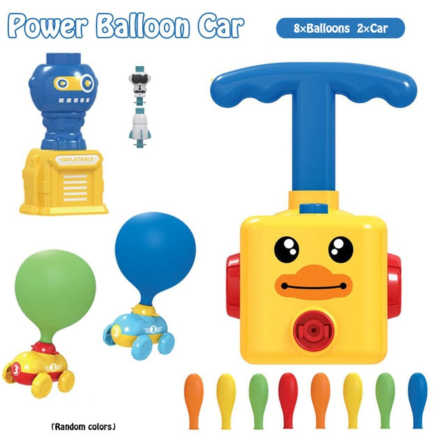 NEW Power Balloon Launch Tower Toy Puzzle Fun Education Inertia Air Power Balloon Car  Science Experimen Toy for Children Gift baby magazin 