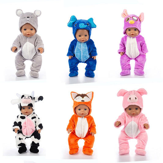 New Animal Set + Shoes Clothes Fit For 43cm born baby