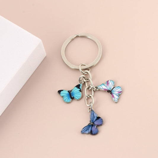 New Colorful Enamel Butterfly Keychain Insects Car Key Women Bag Accessories Jewelry Gifts baby magazin 