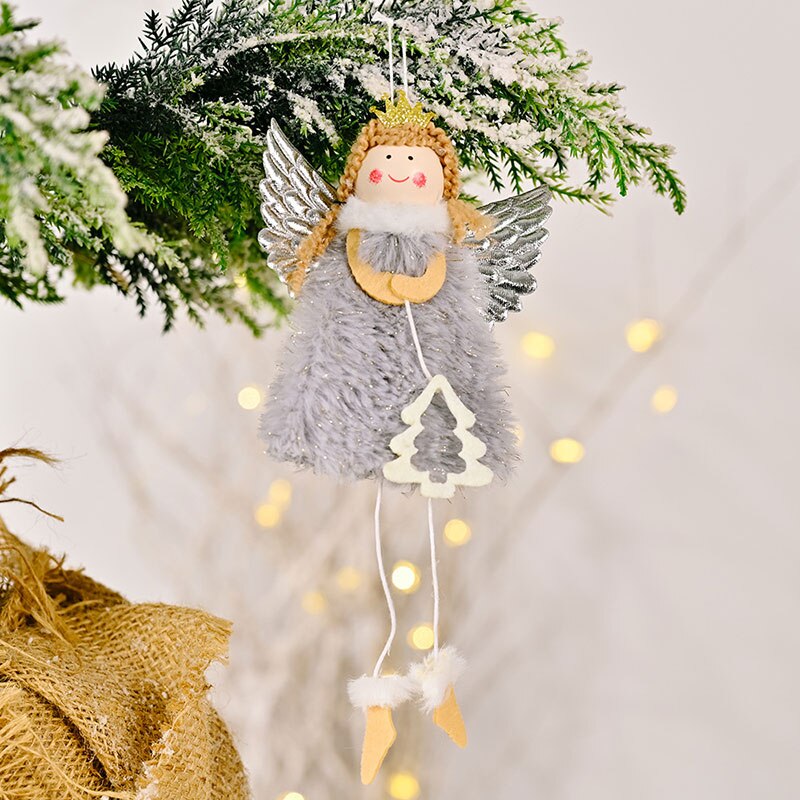 New Year Angel Doll Christmas Tree Hanging Ornaments Decor Christmas Elk Pendants Decoration For Home Navidad 2021 Car Ornament baby magazin 