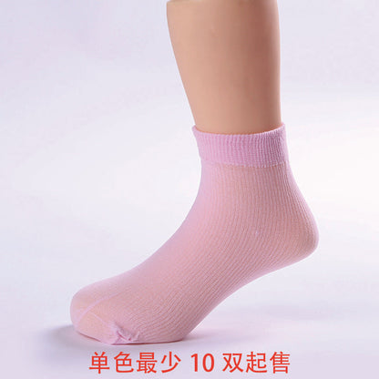New candy color children's baby socks playing disposable socks wholesale children's ice silk light breathable stockings spot baby magazin 