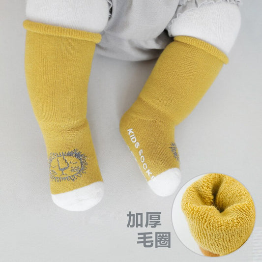 Newborn 19 Autumn and Winter New Terry Thickened Baby Socks Neonatal Socks Anti-skid Baby Socks Children's Cotton Socks baby magazin 