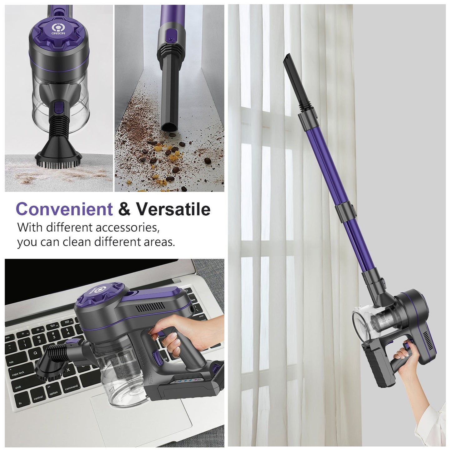 ONSON 20000Pa Handheld Home Vaccume 20Kpa 200W Electric Cyclone Cordless Stick Vacuum Cleaner baby magazin 