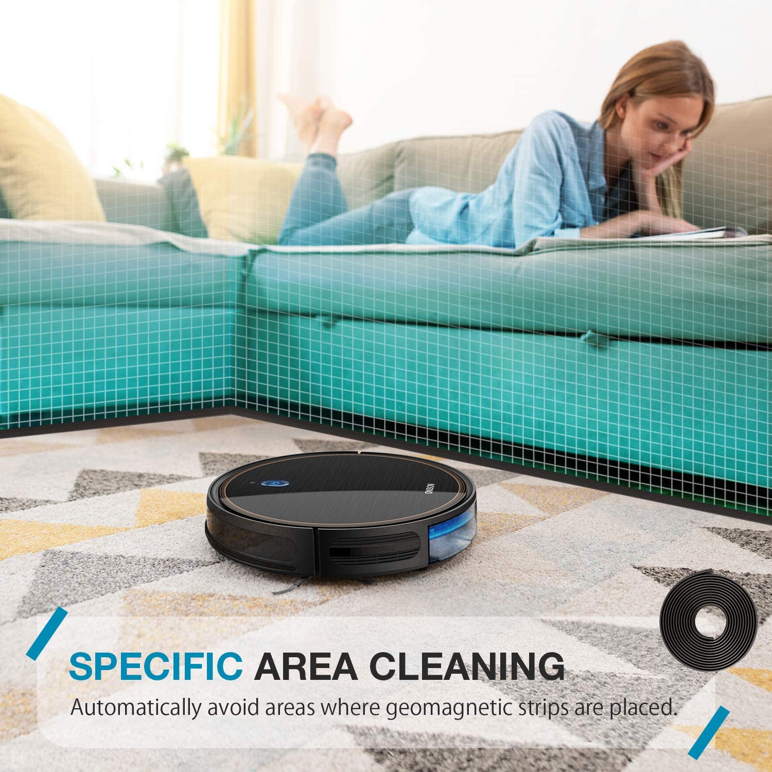 ONSON Wi-Fi Connected 110min Runtime Multi-Surface Cleaning Virtual Guard Vacuum Robot Cleaner baby magazin 