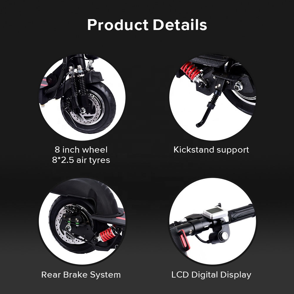 Off-load Electronic Scooter Electrique Adult Scooter 600w Electric Scooter EU UK No Tax Folding IP64 45km/h 15ah Ce 48V Iscooter baby magazin 