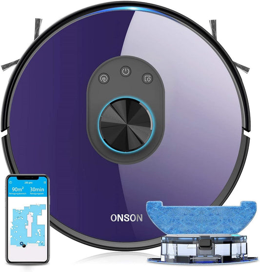 Onson Wet and Dry Laser Navigation Live Map Robot Vacuum Cleaner with Google App baby magazin 
