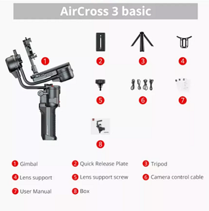 Photography MOZA AirCross 3 3-Axis Gimbal 3.2kg Payload Camera Steadicam Stabilizer Compatible With Multiple Devices baby magazin 