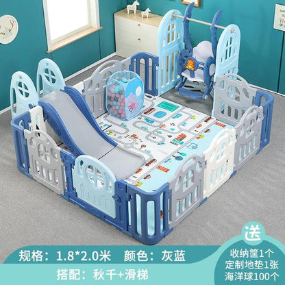 Playen Fence slide swing combinatio Children's Park Indoor Playground Safety Game Fence Family Baby Crawling Mats Fenceing baby magazin 