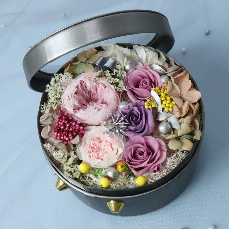 Preserved Rose Austin Rice Flower Small Leather acrylic rose box Case Arrangement for Romantic Valentines Day Gifts baby magazin 