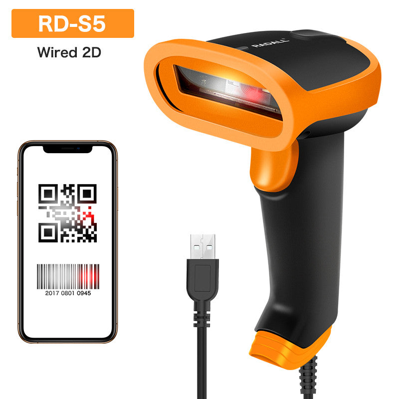 RADALL Automatic Scan Handheld 1D/2D QR Code Reader Wireless Barcode Scanner Screen Barcode baby magazin 