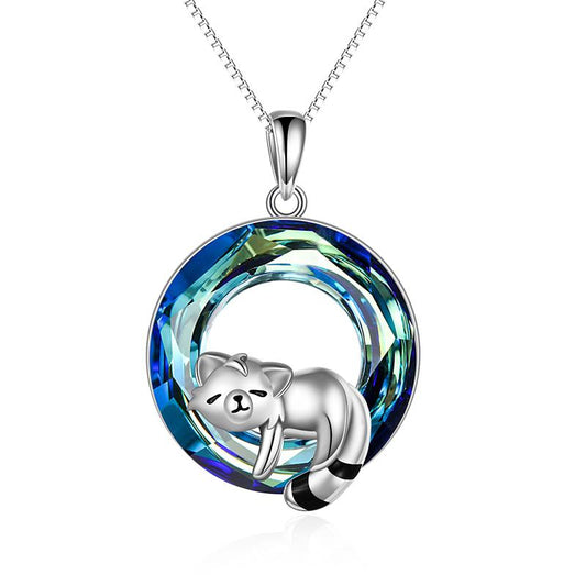 Red Panda Gifts 925 Sterling Silver Crystal Red Panda Necklace Red Panda Pendant Jewelry for Women Girls Gifts baby magazin 