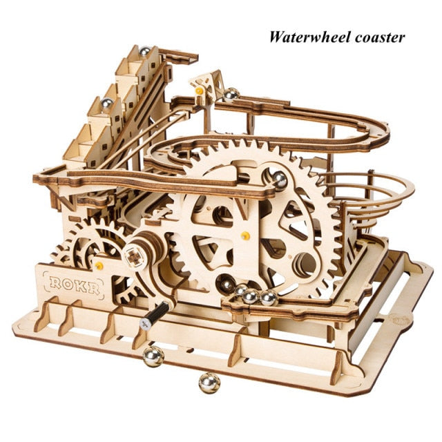 Robotime Rokr 4 Kinds Marble Run DIY Waterwheel Wooden Model Building Block Kits Assembly Toy Gift for Children Adult Dropship baby magazin 