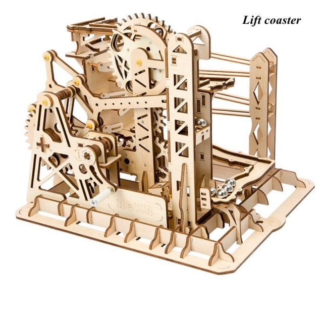Robotime Rokr 4 Kinds Marble Run DIY Waterwheel Wooden Model Building Block Kits Assembly Toy Gift for Children Adult Dropship baby magazin 