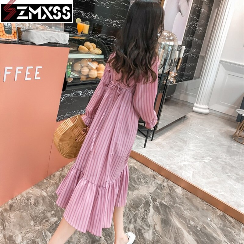 SZMXSS 2019 New Fall Long Sleeve Dress Dot Temperament Dress Female Loose Vintage Dress Casual A-Line Lantern Sleeve Dresses baby magazin 