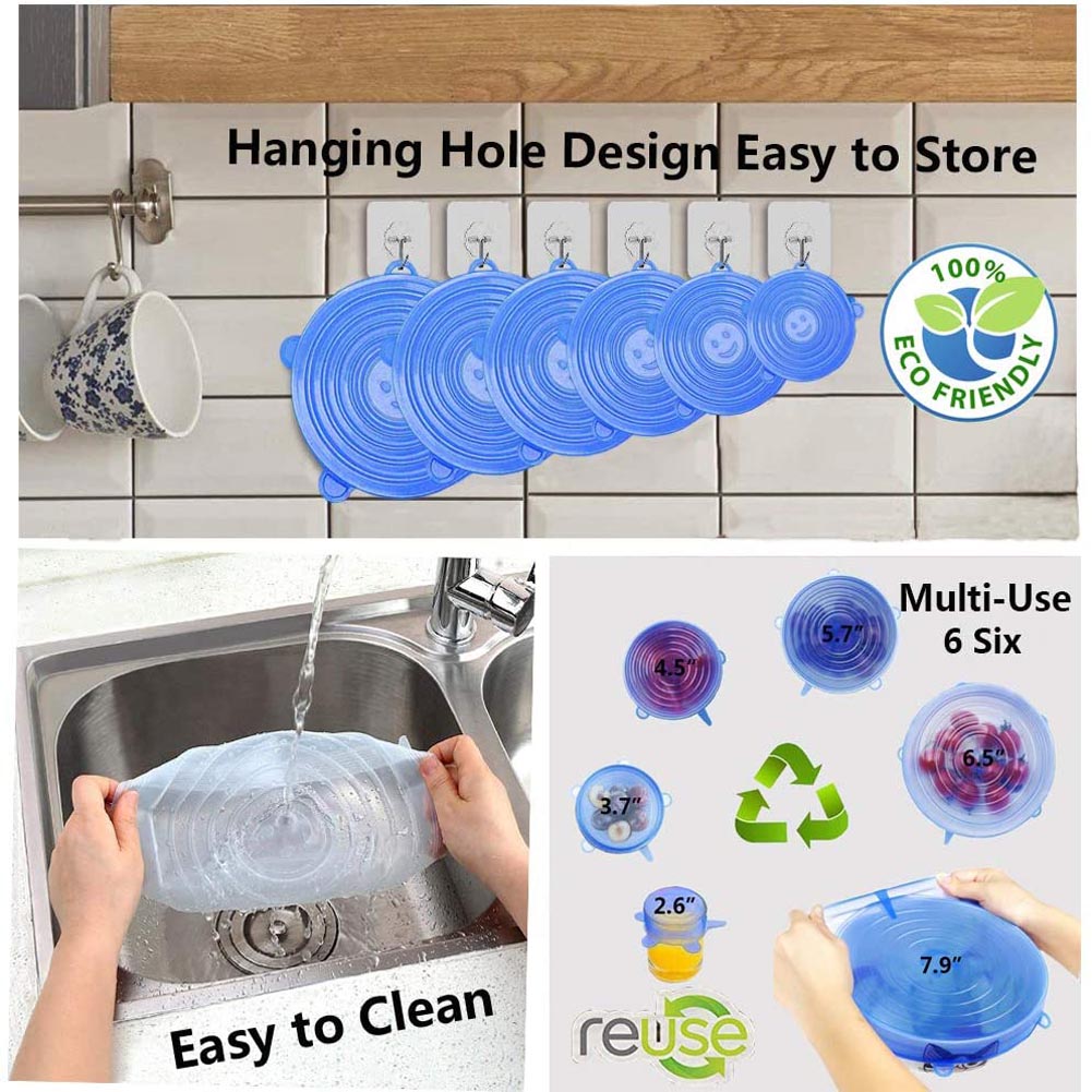 Silicone Cover Stretch Lids Reusable Airtight Food Wrap Covers Keeping Fresh Seal Bowl Stretchy Wrap Cover Kitchen Cookware baby magazin 
