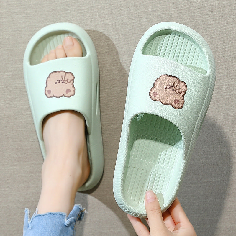 Summer slippers female home indoor, soft, wear cute bathing, shoes, non-slip, home couple, men, deodorant, sand, slippers baby magazin 