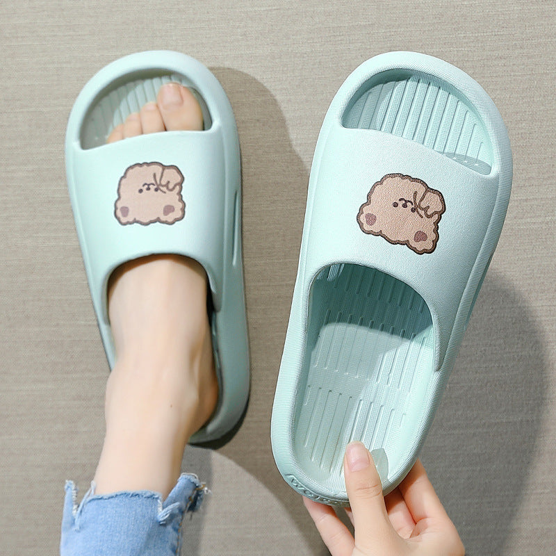 Summer slippers female home indoor, soft, wear cute bathing, shoes, non-slip, home couple, men, deodorant, sand, slippers baby magazin 
