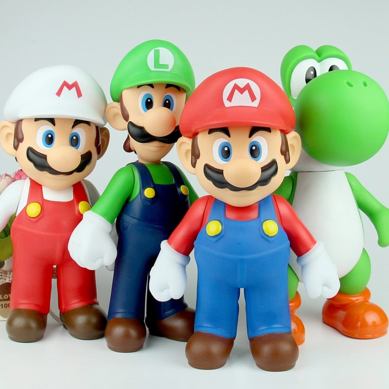 Super Mario Bros Luigi Yoshi Donkey Kong Wario PVC Action Toy Figure Collectible Puppets Model Toys For Children birthday gifts baby magazin 