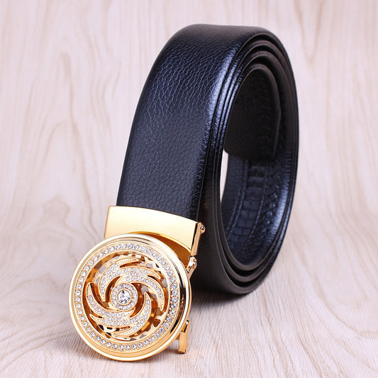 The Time Goes By Leather Automatic Buckle Men's Belt baby magazin 