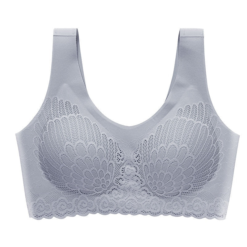 Thin Push Up Vest Bra Women Seamless Underwear Solid Lace Soft Comfortable Sleep Top With Chest Padded Bras For Women M L XL XXL baby magazin 