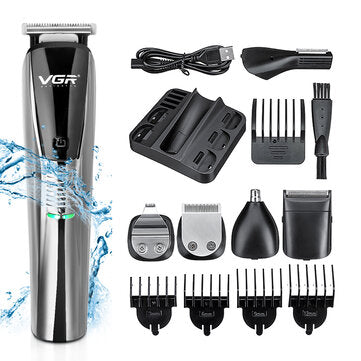 VGR Multifunctional Hair Clipper USB Charging Men's Suit Electric Clippers Razor Trimmer baby magazin 