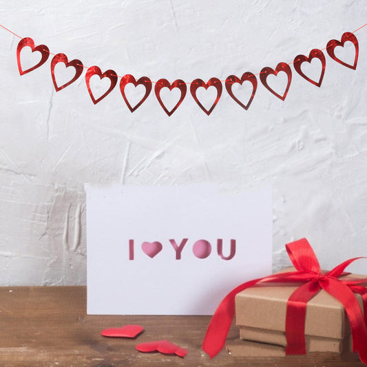 Valentine's Day Love Heart Pulling Flag PVC String Ornament baby magazin 