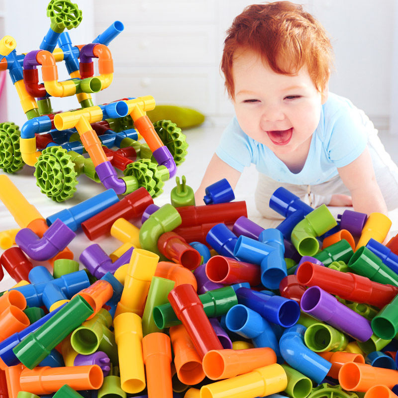 Water Pipe Building Blocks Toys DIY Brick Enlightening Pipeline Tunnel Construction Educational Toys Designer Toys For Children baby magazin 