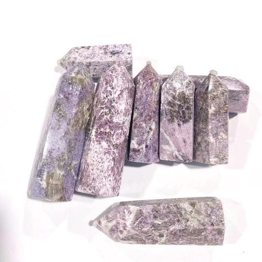 Wholesale Natural Lepidolite Quartz Crystal Point puprle Mica Single Terminated Tower baby magazin 