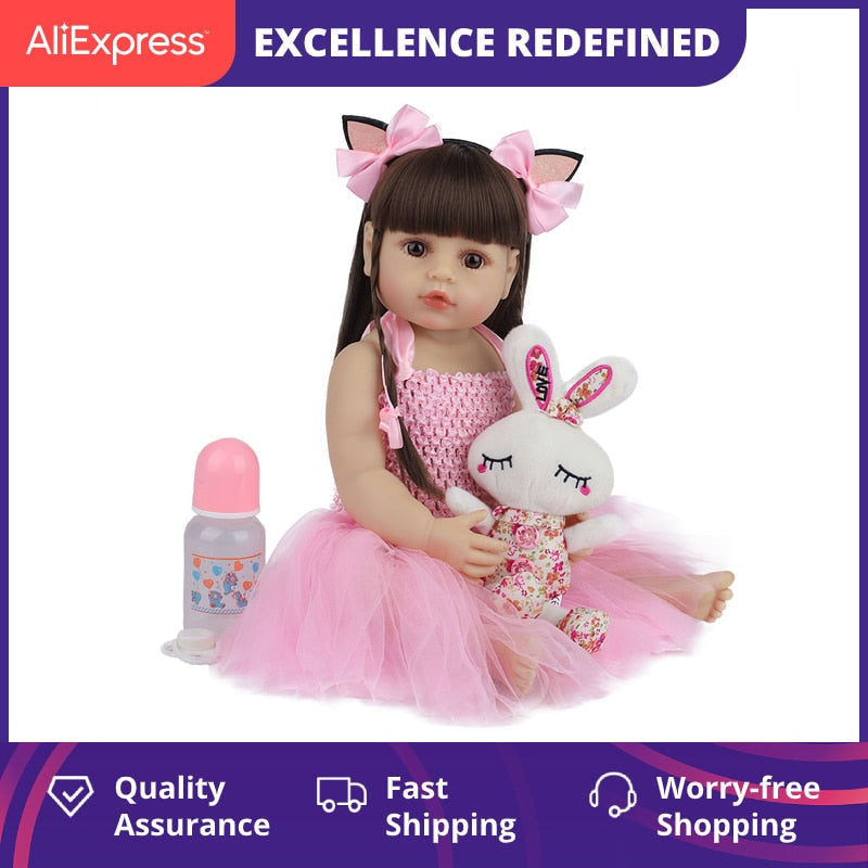 Witdiy 55CM Bebe Doll Bebe Reborn Baby Dolls for Children Toys Toddler Full Body Silicone Girl Reborn Doll with Summer Clothes baby magazin 