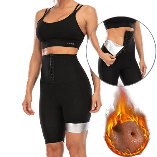 Women's Abdomen Control Hip-Lifting Sweat Pants Sauna Beam High Waist Body Fitness Breasted Three-Point/Five Point Shorts baby magazin 