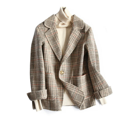 ZOJ temperament British small suit female woolen coat short 2021 spring new woolen coat women's wholesale baby magazin 