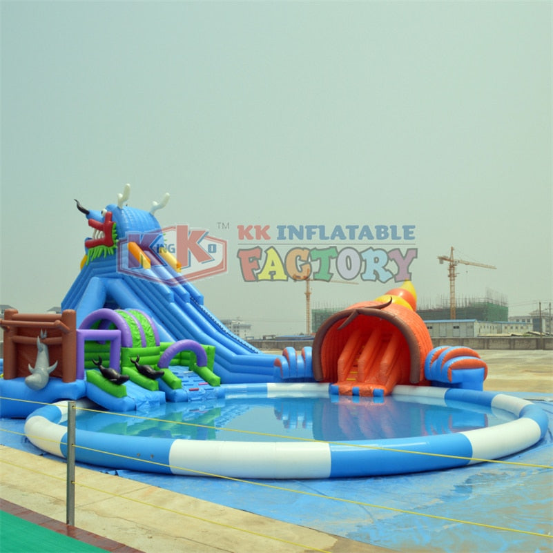Octopus Adventure Water Park Amusement Game Inflatable water slide pool park for water world - baby magazin 